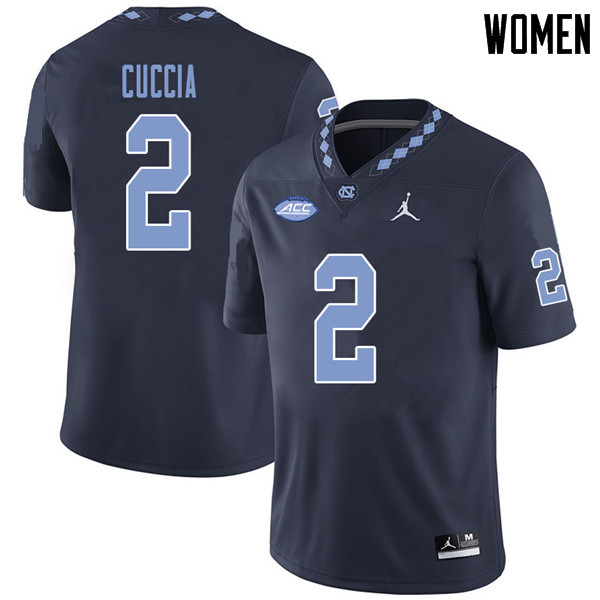 Jordan Brand Women #2 Jesse Cuccia North Carolina Tar Heels College Football Jerseys Sale-Navy